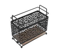 NIYANGLE Makeup Brush Holder Organizer Black Iron Storage Rack for Effortless Organization with Universal Fit, Compact 6.5x6.1x3.2in Size, for Professional Studios and Artist Workspaces