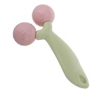 NIYANGLE Manual 3D V-Shaped Facial Roller Green for Face and Neck Massage, Handheld Tool to Ease Muscle Tension and Reduce Puffiness, Small Size