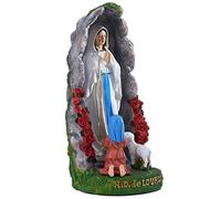 NIYANGLE Mary Statue Decor Mini Virgin Figure Resin Craft Figurine Synthetic Resin Realistic Tabletop Religious Gift Photography Prop