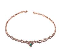 NIYANGLE Medieval Crown for Women with Adjustable Thorn Design, Emerald Green Rhinestone Vintage Tiara Headpiece, Gothic Party Accessory and Bridal Hair Ornament