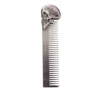 NIYANGLE Men's Skull Beard Comb Zinc Alloy Portable Pocket Hair Styling Tool Professional Travel Hair Comb