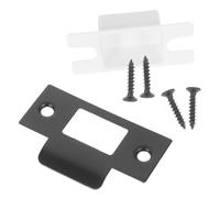 NIYANGLE Metal Door Latch Strike Plate with Black T-Shaped Design Reliable Smooth Locking Includes Screws and Buckle Box Accessories for Wooden Door Lock Tongues for Room Locks