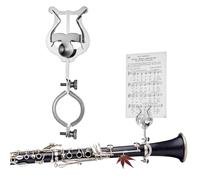 NIYANGLE Metal Music Book Clip for Clarinet and Oboe Secure Strong Hold Lyre Sheet Music Holder Portable Iron Flip Folder for Marching Band and Instrument Accessories