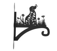 NIYANGLE Metal Plant Hanger Bracket 5 Pcs Hanging Plant Hook with Dog Silhouette Black Iron High Weight Capacity Effortless Installation Screws Included for Garden Fence and Homes