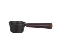 NIYANGLE Mini Cast Iron Butter Melting Pot with Wood Handle Small Kitchen Sauce Pan for Heating Oil and Milk Compact Pour Oil Small Wok for Baking and Cooking at Home Restaurants