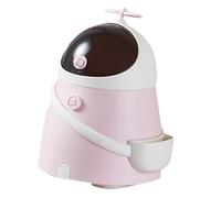 NIYANGLE Mini Cute Kawaii Trash Bin for Desk Spaceman Design, Small Plastic Waste Basket for Office and Dormitory, Pink Tabletop Trash Can for Home and Student Use