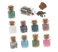 NIYANGLE Mini Gemstone Bottles Set with Crystal Stones for Home Decoration Wishing Ceremonies and Craft Projects for Women and Special Occasions