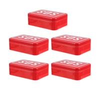 NIYANGLE Mini Metal Survival Tin Cases 5Pcs Portable Shockproof Storage Boxes with Emergency Sos Marking for Camping and First Aid
