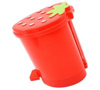 NIYANGLE Mini Trash Can Desktop Garbage Can Cartoon Strawberry Plastic Lovely Simple Design Large Capacity Keeps Room Tidy Does Not Take up Space for Desktop Use