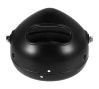 NIYANGLE Motorcycle Headlight Housing in Black Metal with Sleek Modern Style, Boosts Nighttime Visibility and Provides Bright Stable Illumination for Enhanced Safety on Motorcycles