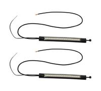 NIYANGLE Motorcycle LED Turn Signal Strip Light Bar with 36 Dual Yellow and White Leds 2pcs Black Flowing Light Bars for Motorbike Indicator and Safety Lighting
