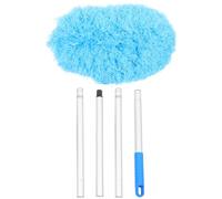 NIYANGLE Multi-functional Long Reach Duster with 1.4m Aluminum Extension Pole, Blue Cobweb Brush for High Ceilings, Ceiling Fan and Wall Cleaning Tool for Home Use