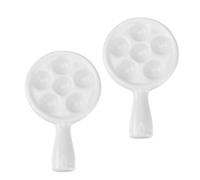 NIYANGLE Multi-Slot Escargot Baking Dish, 2Pcs Ceramic Oven Trays with Handle for Cooking Snails and Serving at Home