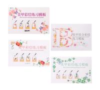 NIYANGLE Nail Painting Exercise Book for Daily Skill Consolidation 4pcs for Beginners with Multi-layer Practice Pages, Manicure Learning Template in Nail Salons and Store Training