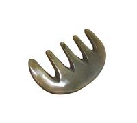 NIYANGLE Natural Ox Horn Five-tooth Scrapping Massage Comb for Scalp Care Handmade Lightweight Shampoo Massager Skin-friendly Acupoint Tool for Hair and Stress Relief Mixed Color
