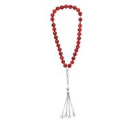 NIYANGLE Natural Red Agate Islamic Rosary Prayer Beads Hand Chain for Muslim Worship and Mosque Decoration Delicate Religious Tasbih for Eid Ramadan gifts for for for for for for and Car Rearview
