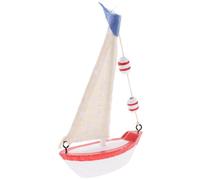 NIYANGLE Nautical Wooden Sailboat Ornament Small Mediterranean Style Boat Figurine for Office Home Study Table Decoration Symbolizing Smooth Sailing