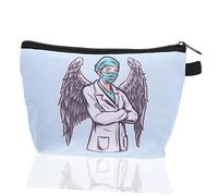 NIYANGLE Nurse Print Clutch Makeup Bag Generous Capacity Skincare Travel Organizer Pencil Pouch