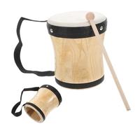 NIYANGLE Orff Percussion Bongo Drum, Two-sided Hand Drum Music Education, Black ’s Musical Instrument Suitable for Early Learning and Rhythm Practice