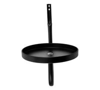 NIYANGLE Outdoor Wall Birdbath with Iron Shallow Bowl, 6" Diameter Black Bird Bath for Balcony and Fence, Dual as Planter Holder with Sturdy Performance and Distressed Decor for Porch