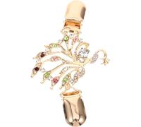 NIYANGLE Peacock Type Alloy Rhinestone Sweater Clip Cardigan Clips Lightweight Beautiful Design Securing Suits Brooch for Women