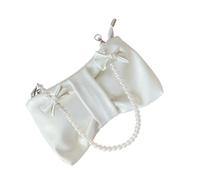 NIYANGLE Pearl Capacity Women for Casual Fashionable with Shoulder Bag White Pu Material Proper Lightweight the Arm Purse and Suitable for Dating and Everyday Use