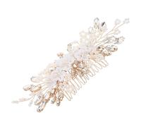 NIYANGLE Pearl Wedding Hair Accessories Bridal Flower Hair Comb with Comb Design and Copper Wire Material, Stays in Place Vintage Style for Brides and Bridesmaids at Weddings