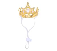 NIYANGLE Pet Crown Hat with Elegant Design Photo-ready Accessory Adjustable Golden Alloy for Small Dogs for Birthday Parties and Dog Costume Celebrations