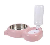 NIYANGLE Pet Feeding Bowl for Dogs and Rabbits with Water Bottle, Bite-resistant Pp and Stainless Steel Material, Multi-function Indoor Pet Feeder Suitable for Household Use