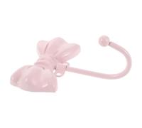 NIYANGLE Pink Bow Wall Hook Wall Mounted Zinc Alloy Decorative Bow Hook with Easy Installation French Style for Kitchen and Office