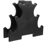 NIYANGLE Plastic 3-tier Dumbbell Rack Stand for Home Gym, Weight Holder with Floor Bracket, 6-dumbbell Capacity Workout Storage Rack