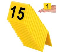 NIYANGLE Plastic Evidence Markers Triangular Base, Crime Scene Markers Yellow Photo Tents for Restaurant and Party Use