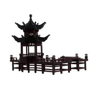NIYANGLE Plastic Miniature Pavilion with Ancient Chinese Architectural Design for Bonsai Landscaping and Aquarium Decoration