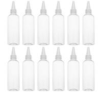 NIYANGLE Plastic Squeeze Dispenser Bottles with Pointed Tip for Controlled Dispensing 12pcs 100ml Soft Squeezable Pet Pp Bottles for Craft Paint and Cosmetics Storage
