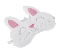 NIYANGLE Plush Rabbit Sleeping Eye Mask White Crown Eyeshade for Breathable Soft Blindfold Sleep Cover for Travel and Night Rest