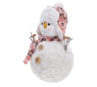 NIYANGLE Plush Snowman Doll Tabletop Decorations Farmhouse Rustic Snowman Ornaments For Home Bathroom Kitchen Table Indoor Xmas Birthday Party Decoration 18cm