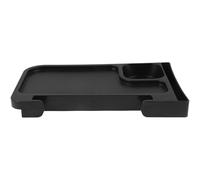 NIYANGLE Portable Abs Plastic Lounge Chair Cup Holder Tray with Storage for Cups and Phones for Camping and Recliner Chairs Black Side Mount