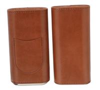 NIYANGLE Portable PU Leather Cigar Humidor Box Dual Metal Ends Travel Case for Cigars for Home and Outdoor Use Elegant and Functional