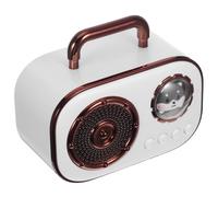 NIYANGLE Portable Wireless Vintage Speaker with Surround Sound Long Battery Life Wireless Connectivity Futuristic Space Capsule Design White Retro Speaker for Bedroom Office Kitchen
