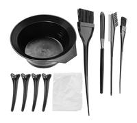 NIYANGLE Professional Hair Coloring Kit 10pcs Plastic Hair Dye Tools Set with Mixing Bowl and Dye Applicator Brush and Salon Use No Mess No Hassle Black