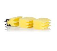 NIYANGLE Professional Hair Sweep Brush Neck Duster Sponge Hair Cleaning Brush 3pcs Yellow Hairdresser Hairstyling Tool to Clean Tiny Dirt and Dust for Barber Shop and Home Use