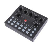 NIYANGLE Professional Sound Card with Colorful LED for Mobile Computer Live Streaming Dual Microphone Ports for Two-person Broadcast Independent Reverb Control for Richer Sound Compatible