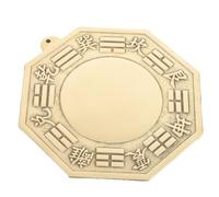 NIYANGLE Pure Copper Chinese Eight Diagrams Mirror Retro Exorcism Ornament for Home Decoration Feng Shui Bagua Convex Wall Hanging Lucky Charm for Living and Door