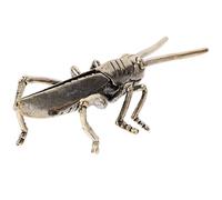 NIYANGLE Pure Copper Locust Tea Pet Figurine Small Retro Insect Desktop Ornament for Kung Fu Tea Set Decoration Lid Holder Home Décor Accent