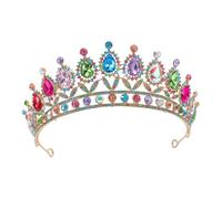 NIYANGLE Queen Crown Glass Crystal Tiara Headband Elegant Wedding Bridal Hair Accessories for Princess Style for Birthdays Prom Pageants and Ceremonies