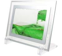 NIYANGLE Quicksand Painting Moving Sand Art Decoration with Glass Frame, Creates Changing Scenery, Not Easily Deformed, Delicate Green Sand Picture for Desktop Office or Home