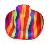 NIYANGLE Rainbow Cowboy Hat Lightweight Wide Brim Pride Hat for Costume Party Carnival and Pride Parade Breathable Comfortable Multicolored Accessory for Women and Men