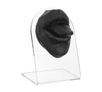 NIYANGLE Realistic Black Silicone Mouth Model Flexible Fake Tongue and Lip Piercing Display for Piercing Training Reusable Body Part for Makeup Tattoo Studios