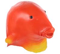 NIYANGLE Realistic Carp Cosplay Mask Lightweight Comfortable Latex Headgear for Halloween Party and Carnival Costume Accessory Red Goldfish Full Head Cover