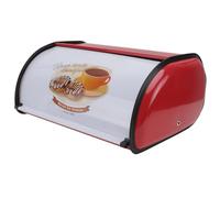 NIYANGLE Red Bread Box Bread Storage Bin Iron and Plastic Container for Coffee Shop and Daily Necessities